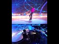 Split screen of ice cam 2021  skating with a newton stabilized remote head for dancing on ice