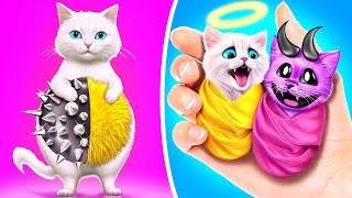 Are These Fidgets Real? 🙀 RICH VS POOR CAT *How To Make FREE DIY Gadgets Out Of Trash*