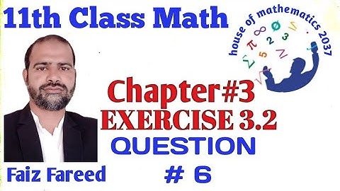ex 3.2 1st year| Q 6| @houseofmathematics2037