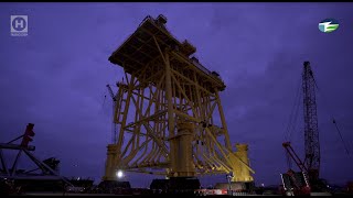 TenneT&#39;s Hollandse Kust (noord) Jacket Load Out at Heerema Vlissingen.