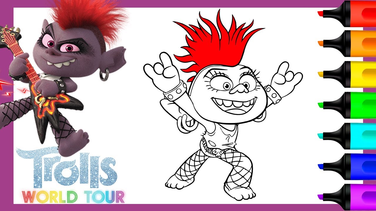 Trolls World Tour Coloring Page Color Swap Queen Barb To Poppy | Porn ...