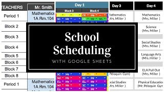 School Scheduling Software- Create School Timetables with Google Sheets screenshot 1