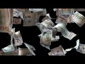 Dollars Falling Down Background Video - Wealth Visualization Money Falling