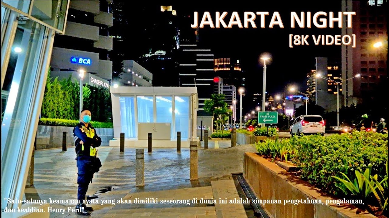 Night Walking Around ~ JAKARTA NIGHT in 8K video ~ Jalan Sudirman