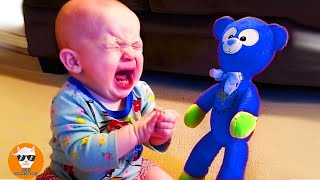 FUNNY BABIES Scared of Toys Then Crying  Funny Baby Videos | Just Funniest
