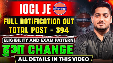IOCL JE FULL NOTIFICATION | NEW Eligibility and Exam Pattern | Full Details #rishabhsir #rrbje