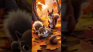 Two Squirrels and the Acorn | Cute Animated Short for Kids #KidsShort #CartoonForKids #CuteAnimals