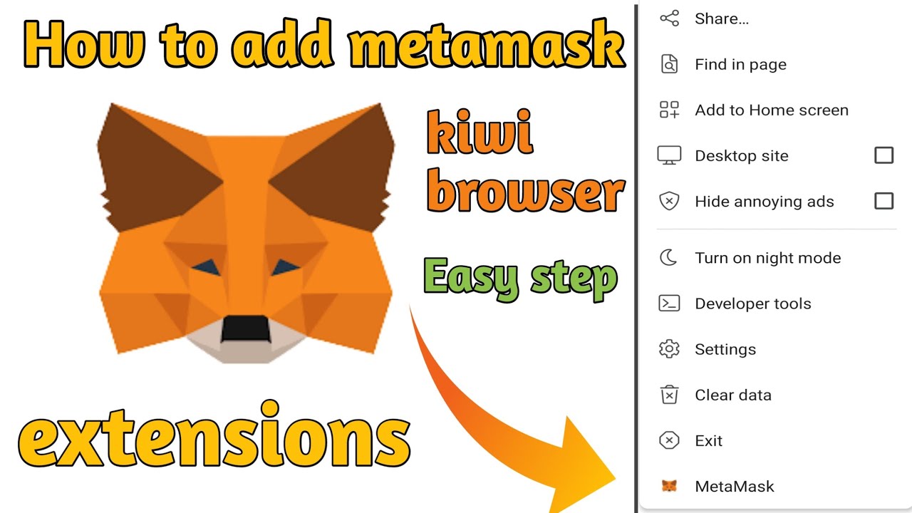 How to add Metamask Extensions in kiwi browser easy step!