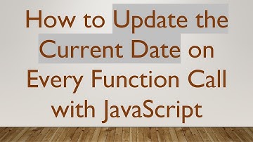How to Update the Current Date on Every Function Call with JavaScript