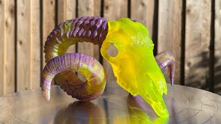 The Resin Printing Process: Neon Ram Skull