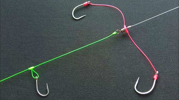 cara membuat rangkaian pancing dasaran 2 mata kail - bottom fishing 