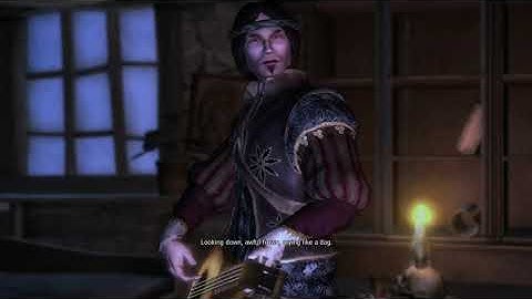 Dandelion singing with Geralt, Shani and Zoltan - The Witcher 1