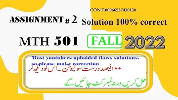 mth 501 assignment 2 solution fall 2022|mth501 assignment 2 solution fall 2022|mth 501 assignment 2