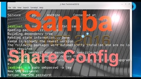 Adding Samba User Password & Configuring Samba Shares Linux