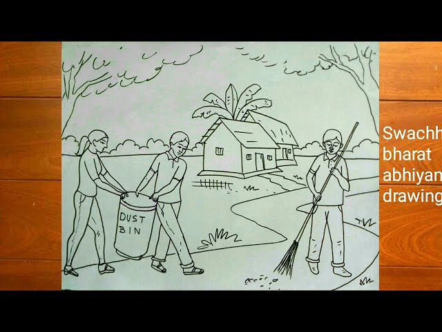Swachh bharat abhiyan painting by water color||how to draw clean India -  YouTube
