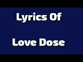 Love Dose Lyrics Ft Yo Yo Honey Singh