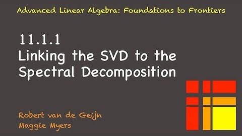 11.1.1 Linking the SVD to the Spectral Decomposition