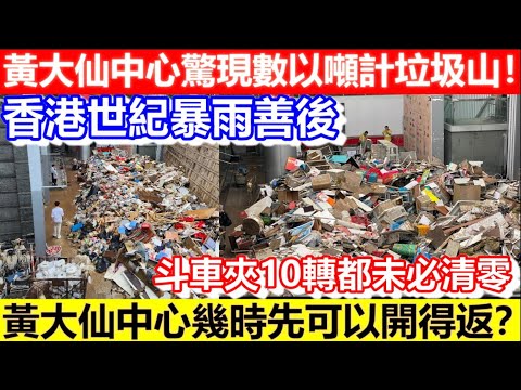 🔴香港世紀暴雨善後！黃大仙中心驚現數以噸計垃圾山！ 斗車夾10轉都未必清零！黃大仙中心幾時先可以開得返？｜CC字幕｜Podcast｜日更頻道