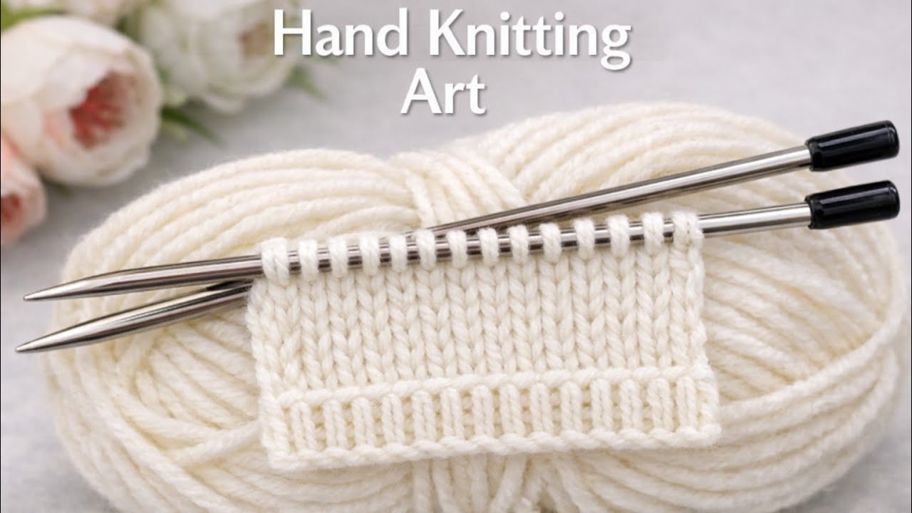 Ponto de tricot fácil para iniciantes | Padrão rápido e bonito com duas agulhas