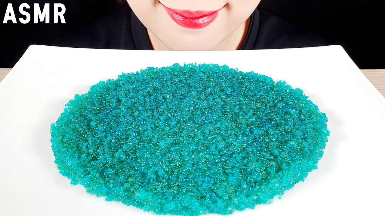 ASMR TOBIKO EGGS BLUE-GREEN (FLYING FISH ROE) 블루그린 날치알 먹방Eating Sounds Mukbang No Talking