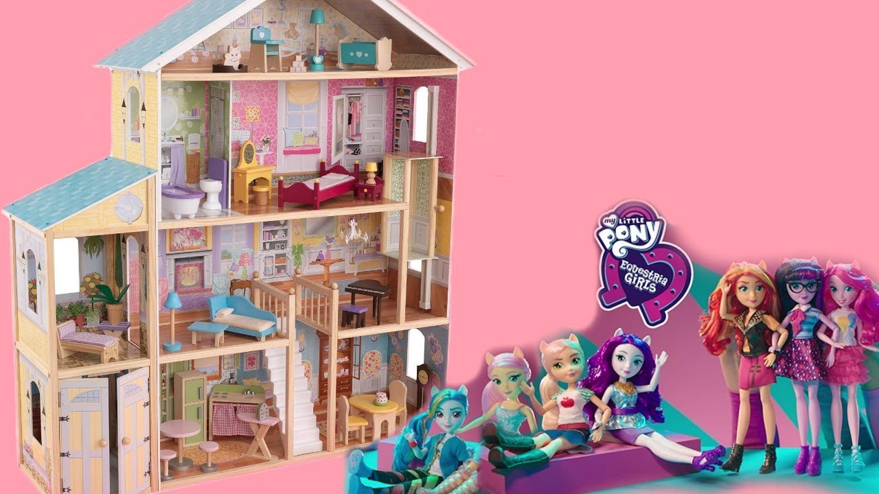 My Little Pony Toy Dollhouse Tour w/ Furniture Bedroom Kitchen Bathroom  Swimming Pool Barbie Cars