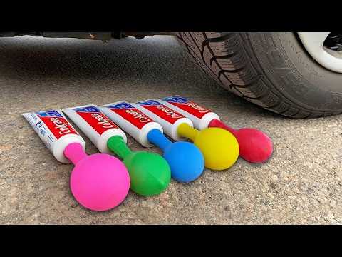 COCA COLA BALLOON VS CAR, Coca Cola Zero, PowerAde, Fanta, Sprite, Fruko and Mentos Diff Unde