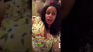 Cardi b on instagram live talking about her haters and how she grew
up.