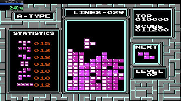 Tetris NES Speedrun - 100 Lines, Level 0 Start - 6:45