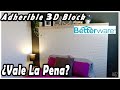 Renovando con adherible betterware 3d block//transformación de la pared de mi recámara.