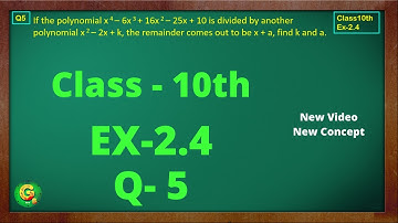 Ex2.4 Q5 Class10 | Polynomials | Exercise 2.4 Q5 | Class10 | NCERT | Class10 Ex 2.4 Q5 | Green Board