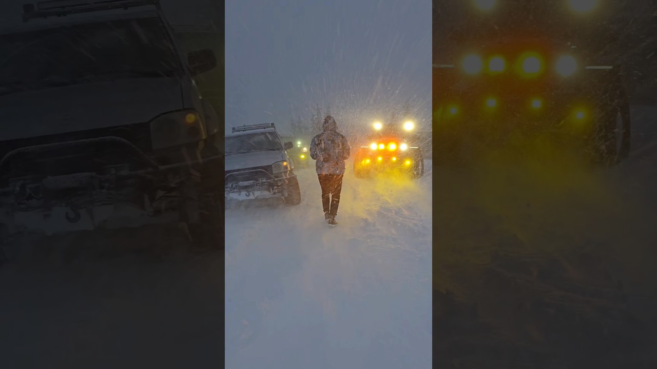 Drove Right into Snow Blizzard. Peak of the Stampede Pass. 