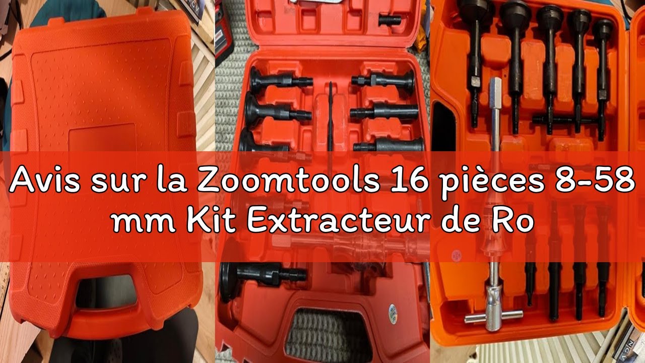 Avis sur la Zoomtools 16 pièces 8-58 mm Kit Extracteur de Roulement Intérieur avec Marteau Coulissan