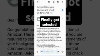 background verification mail from Amazon finally! #amazonjobs#ytshorts#shortsfeed#amazoncareers#jobs