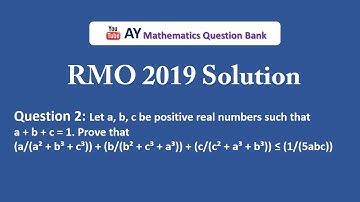 #2 RMO 2019 Solutions | RMO Video Solution | RMO Question Paper with Solution | RMO inequalities