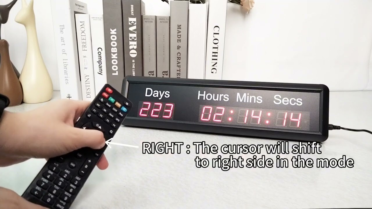 365 Days Electronic Countdown Digital Timer 1.8 Inches 9 Digit LED Digital Clock