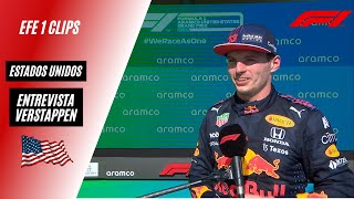 Information Entrevista post-carrera a Max Verstappen | Gran Premio de Estados Unidos | F1 Fox Sports Guide