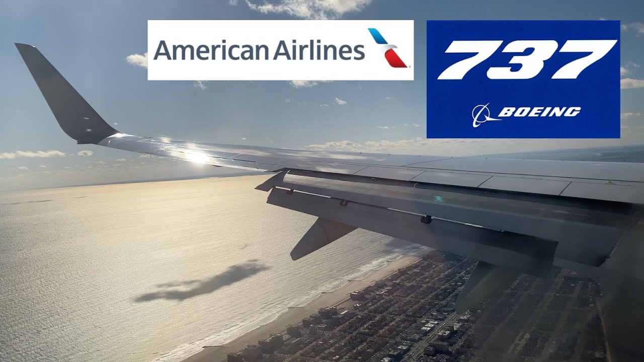 American 737 WINDY Approach and BUMPY Landing into New York JFK