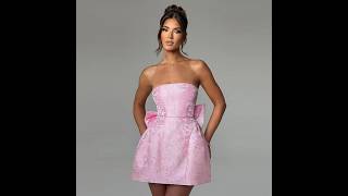 Tube Top Mini Dress With Big Bow screenshot 4