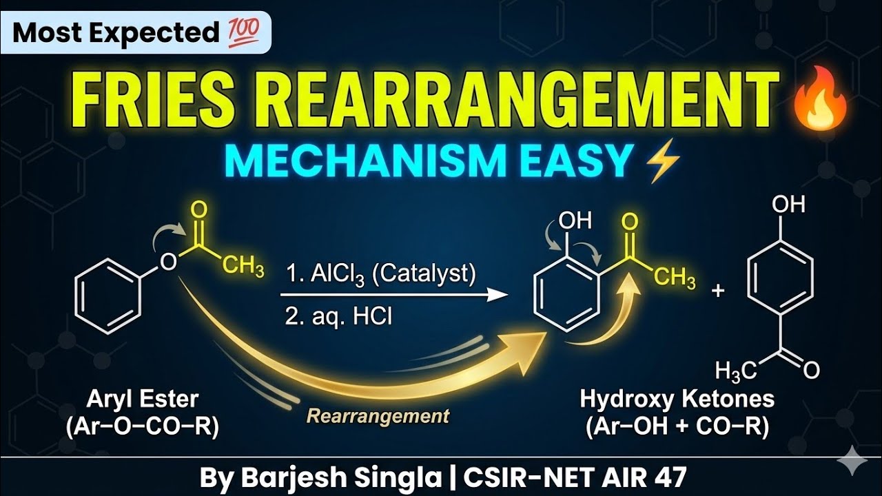 Fries Rearrangement Mechanism + Tricks | Lecturer Cadre / B.Sc / M.Sc ...