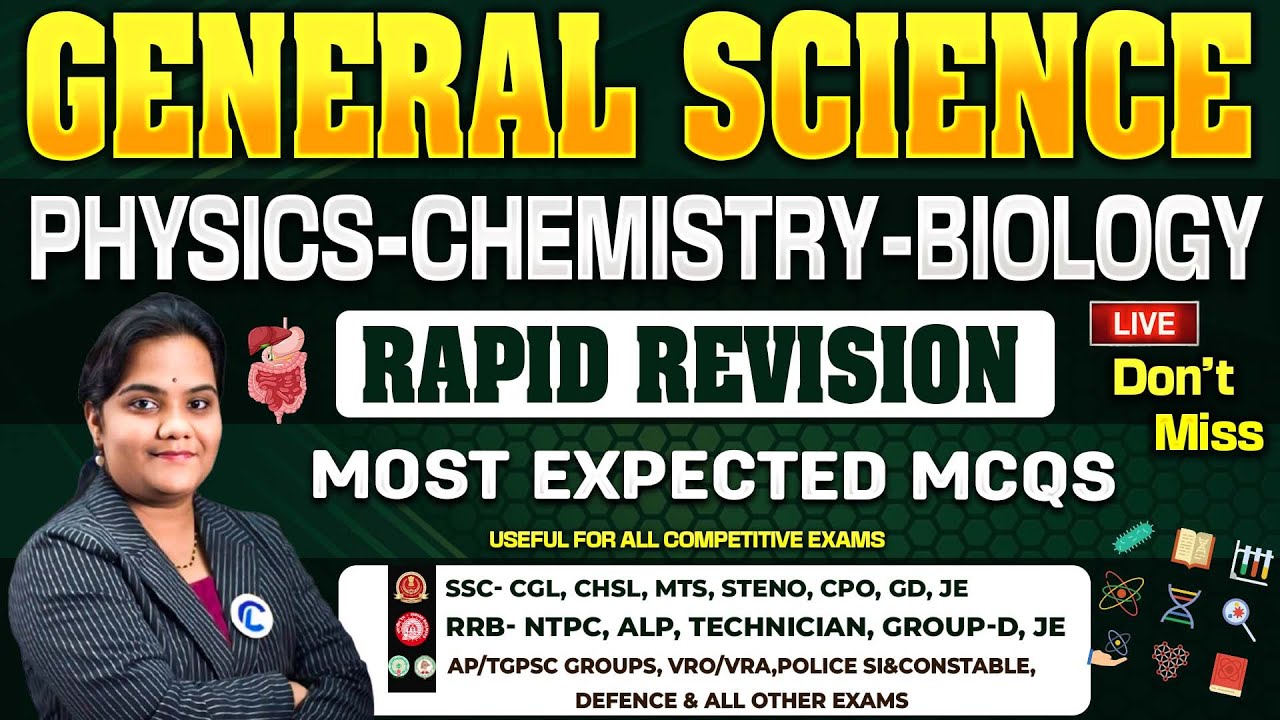 General Science Most Expected Questions from Physics, Chemistry & Biology for All Upcoming Exams