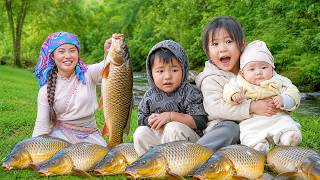 Challenging Trip to Catch Giant Pond Fish | Bountiful  Fish Harvest with Chuc Duong and Her Children