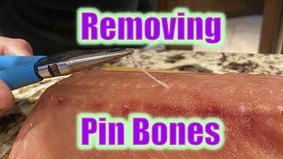 How to Remove Pin Bones from Salmon Fillet (all fish markets use this method)