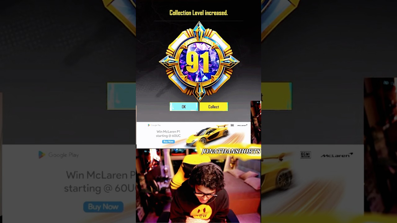 Jonathan collection leval 91💥🔥 #jonathan#bgmi#shorts#pubg#gaming#godlike ￼