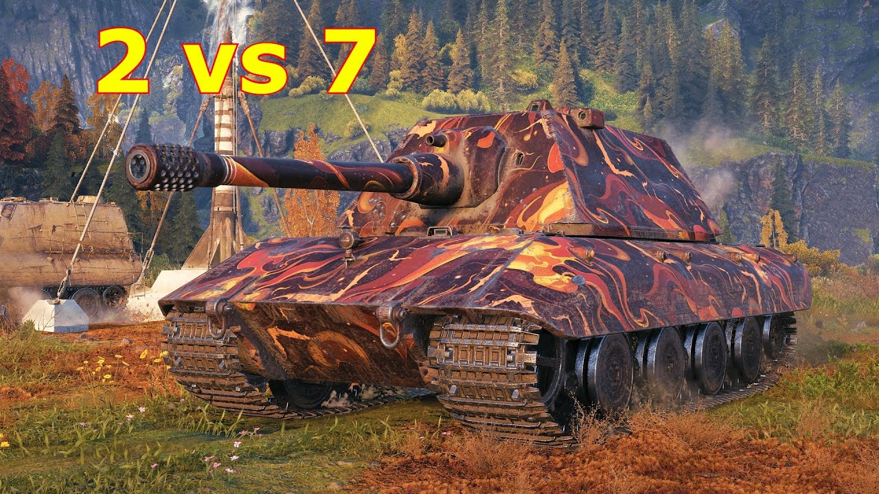 World of Tanks E 100 - 2 vs 7