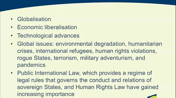 LAWS12070 Week 1 Podcast: International Law in the Modern Context