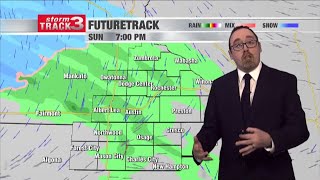 Meteorologist Travis Clark-Smith is tracking a warmer Sunday with another chance of snow