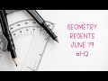 Geometry Regents June 2019 Questions 1-12