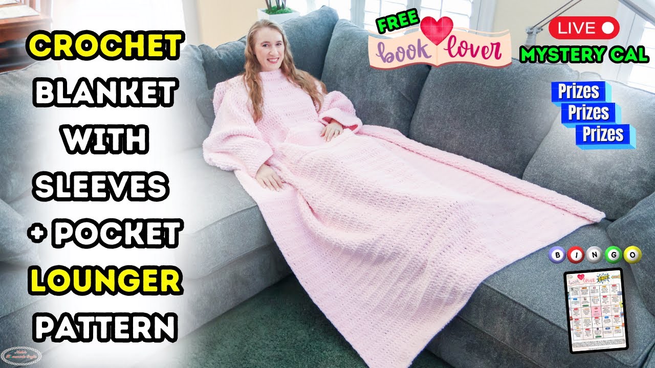 👉 Blanket with Sleeves & Pocket Crochet Tutorial 🧶📚 Patter 1 - Book Lover Mystery CAL + Prizes