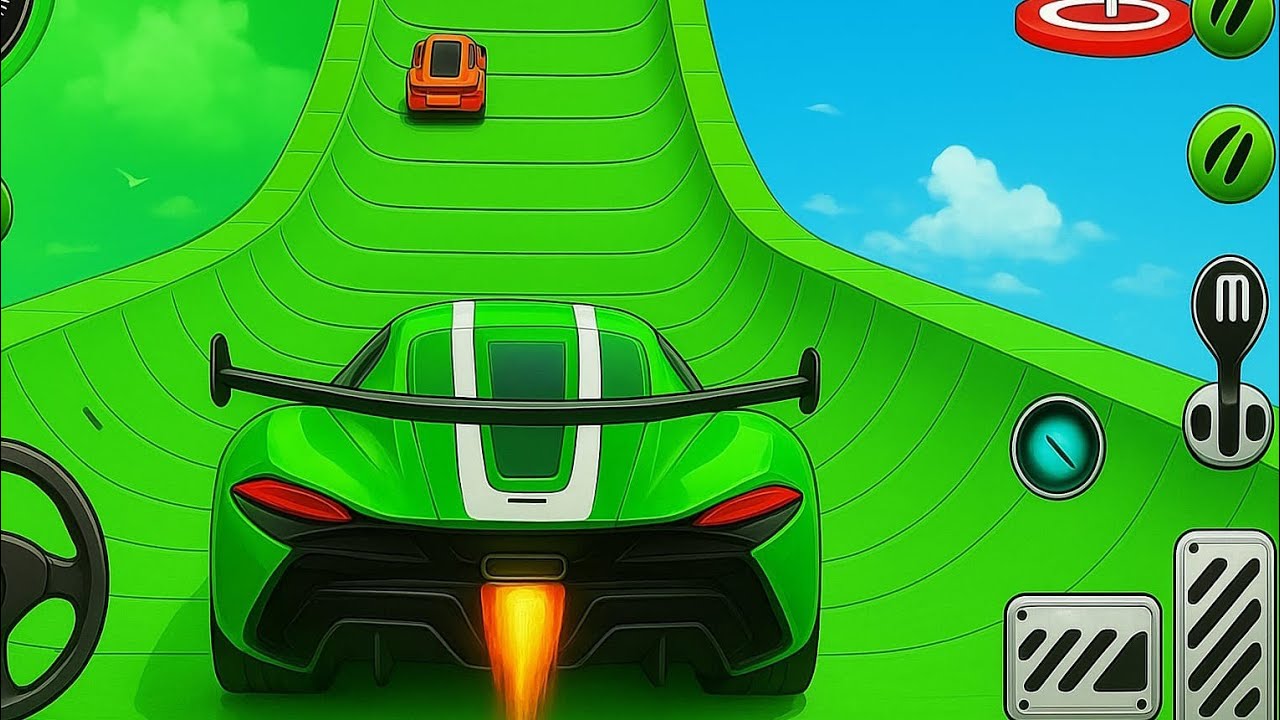 Mega Ramp Monster Car Racing 3D - Extreme Car Stunts - Android Gameplay