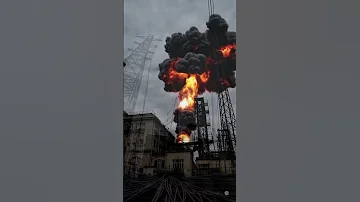 انفجار محطة كهرباء هائل وتطاير الكابلات Massive Power Plant Explosion With Flying Cables 